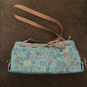 Dooney & Bourke Blue and Tan Crossbody Bag